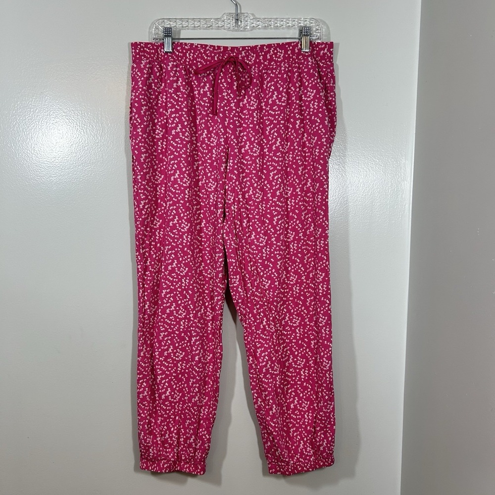 Victoria’s Secret Pink White Hearts Women's Pajama Pants Sz Large